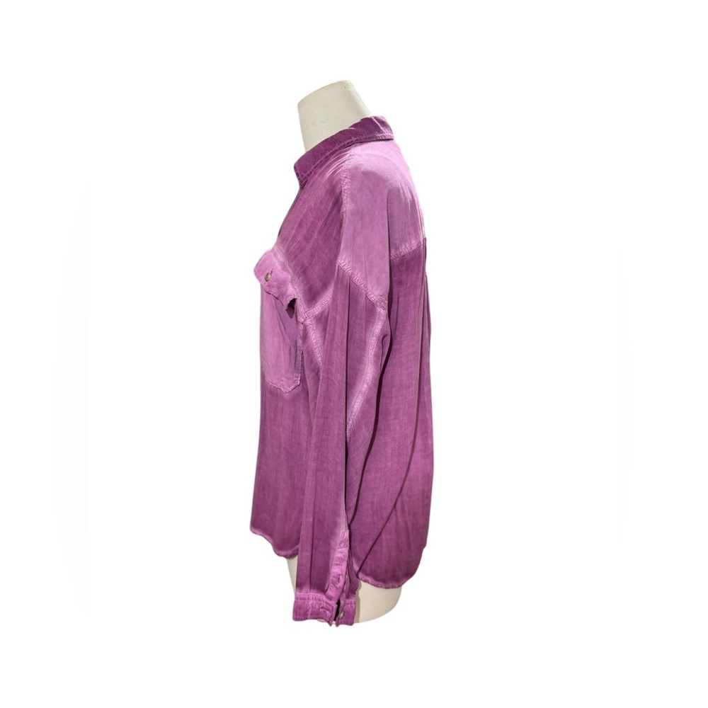 Pilcro Anthropologie Relaxed Button Down Shirt in Faded Mulberry Size Medium - Picture 6 of 8